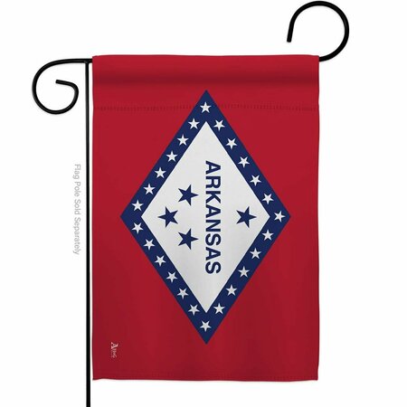 GUARDERIA 13 x 18.5 in. Arkansas American State Garden Flag with Double-Sided Horizontal GU3953760